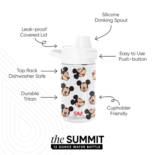Summit Kids Plastic Water Bottle with Simple Flip Straw Lid
